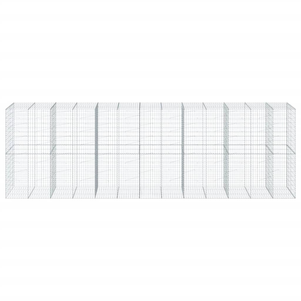 horganyzott vas gabion kosár fedéllel 650 x 100 x 200 cm