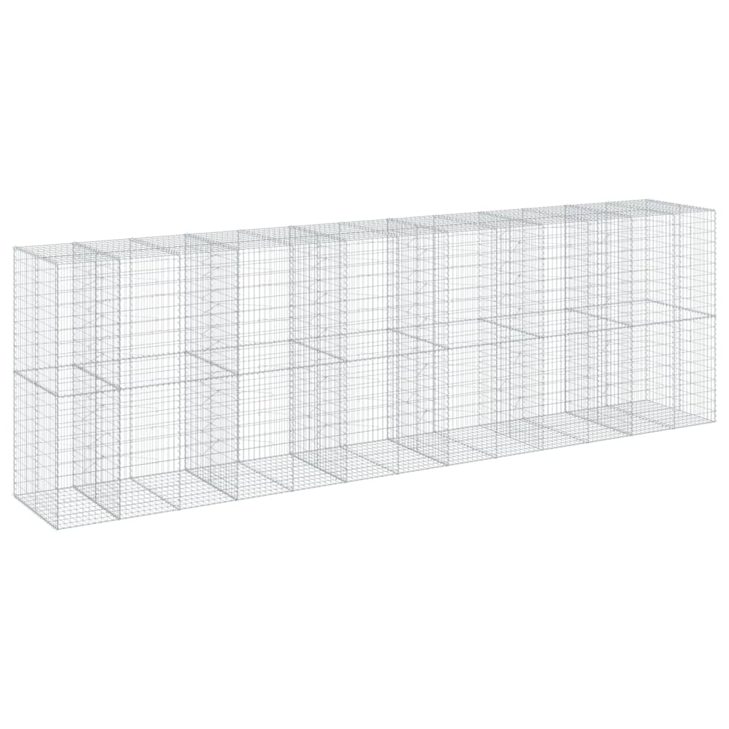 horganyzott vas gabion kosár fedéllel 650 x 100 x 200 cm