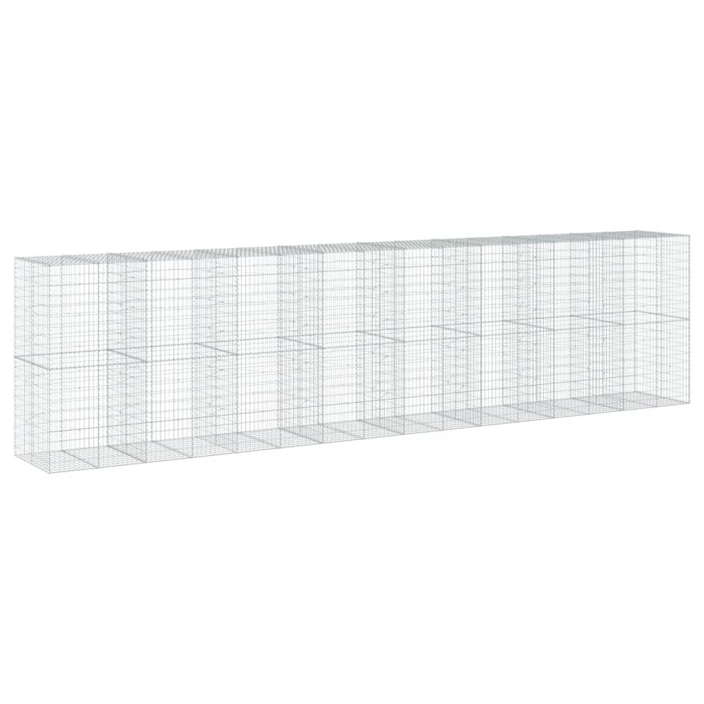 horganyzott vas gabion kosár fedéllel 800 x 100 x 200 cm
