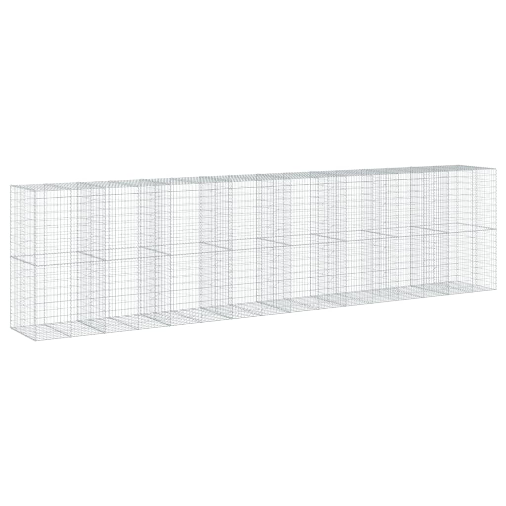 horganyzott vas gabion kosár fedéllel 800 x 100 x 200 cm