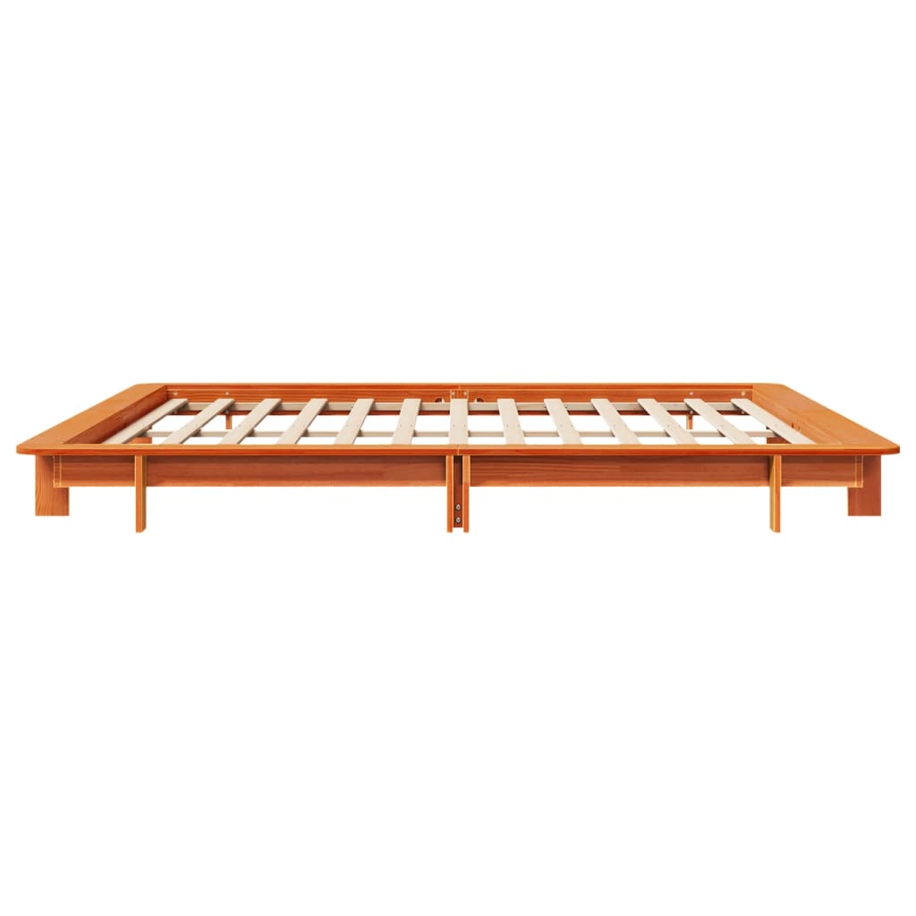 viaszbarna tömör fenyőfa ágy matrac nélkül 160 x 200 cm