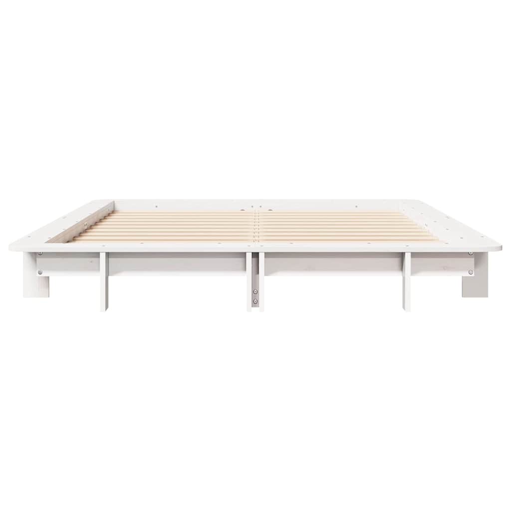 fehér tömör fenyőfa ágy matrac nélkül 120 x 200 cm