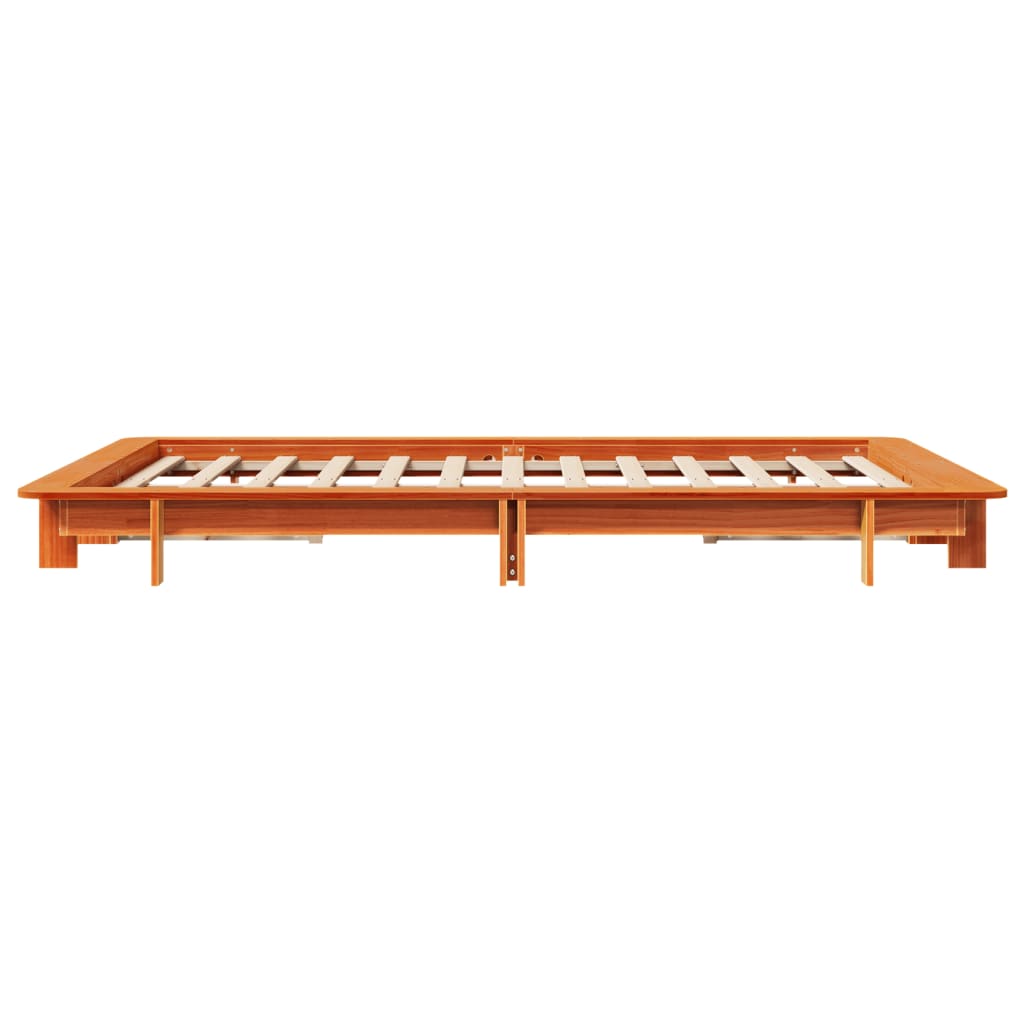 viaszbarna tömör fenyőfa ágy matrac nélkül 120 x 200 cm