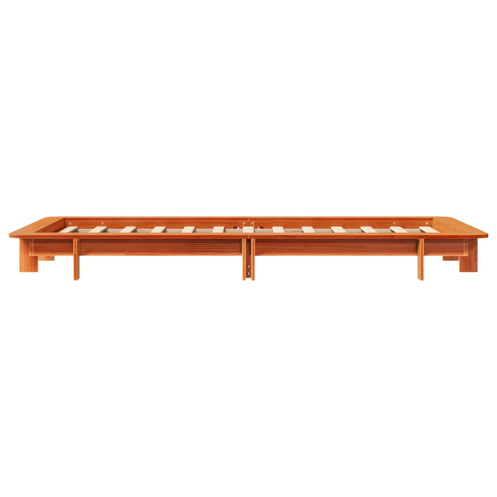 viaszbarna tömör fenyőfa ágy matrac nélkül 90 x 190 cm