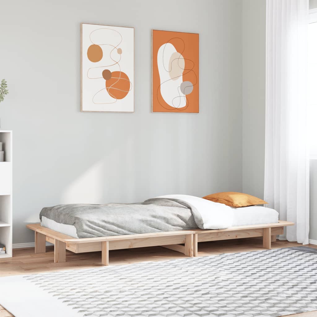 tömör fenyőfa ágy matrac nélkül 75 x 190 cm