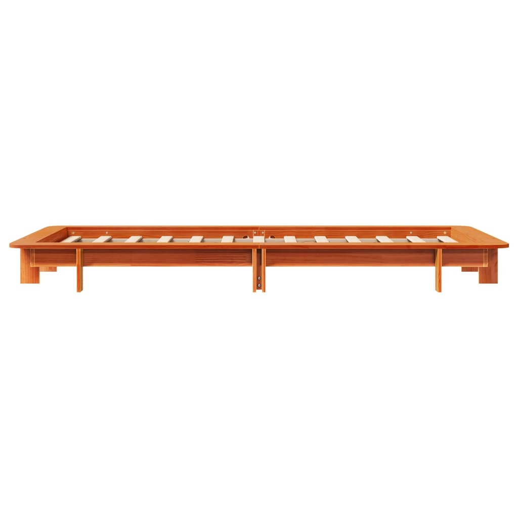 viaszbarna tömör fenyőfa ágy matrac nélkül 75 x 190 cm
