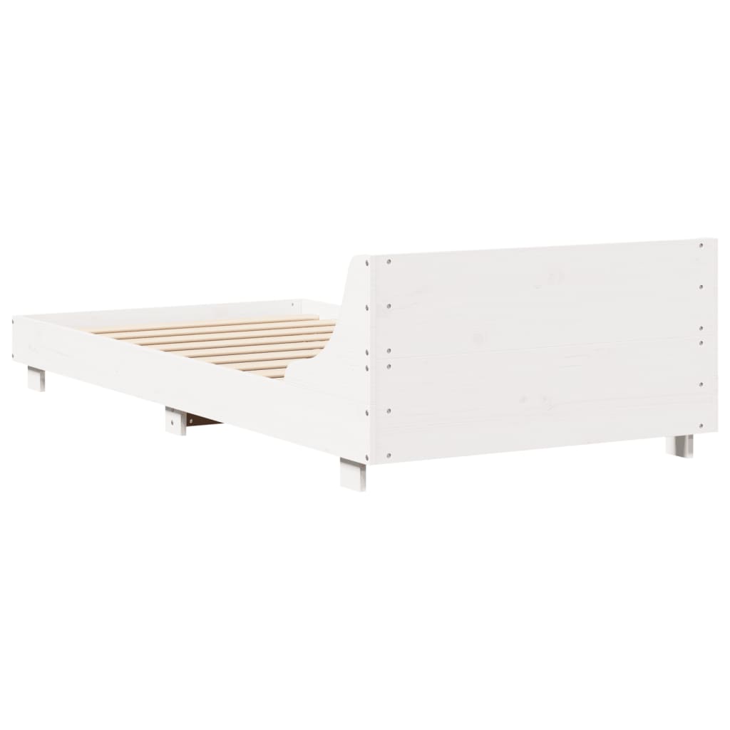 fehér tömör fenyőfa ágy matrac nélkül 90 x 200 cm