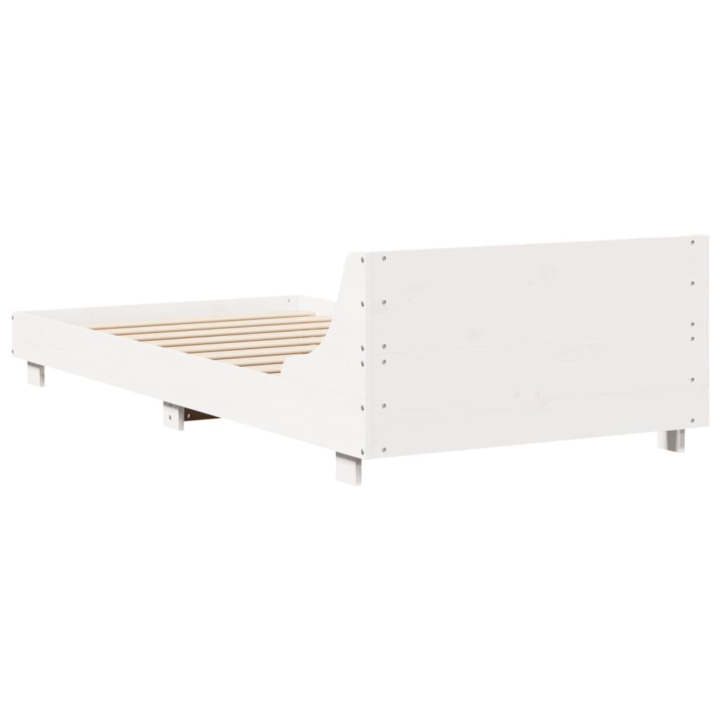 fehér tömör fenyőfa ágy matrac nélkül 75 x 190 cm