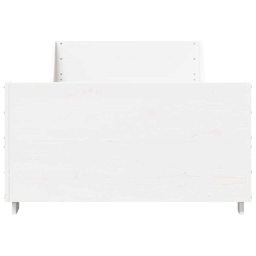 fehér tömör fenyőfa ágy matrac nélkül 100 x 200 cm