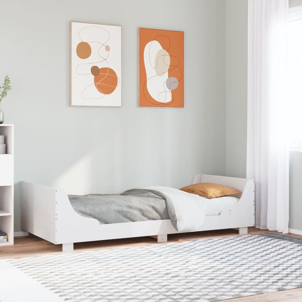 fehér tömör fenyőfa ágy matrac nélkül 100 x 200 cm