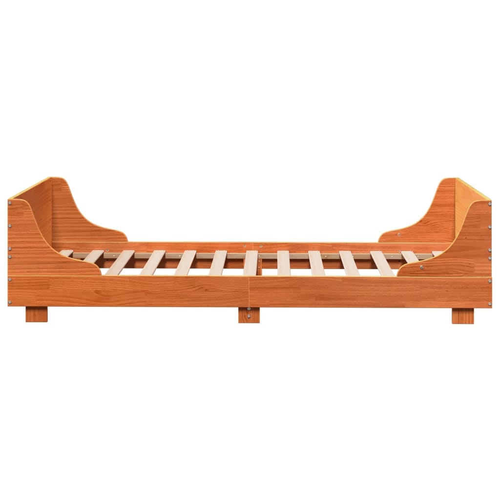 viaszbarna tömör fenyőfa ágy matrac nélkül 100 x 200 cm