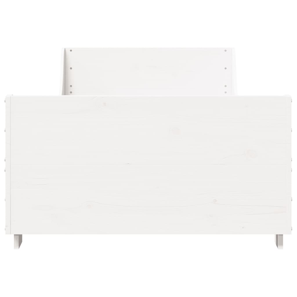 fehér tömör fenyőfa ágy matrac nélkül 90 x 200 cm