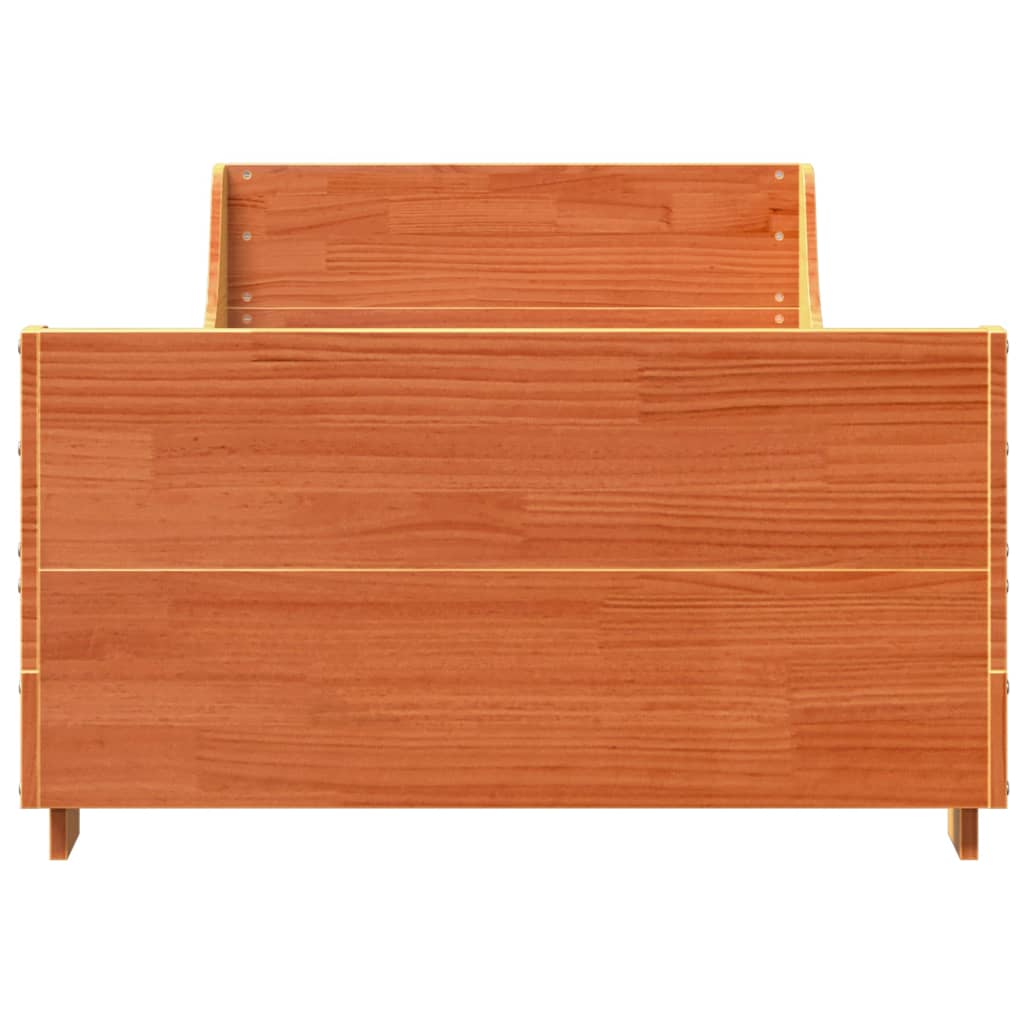viaszbarna tömör fenyőfa ágy matrac nélkül 90 x 200 cm