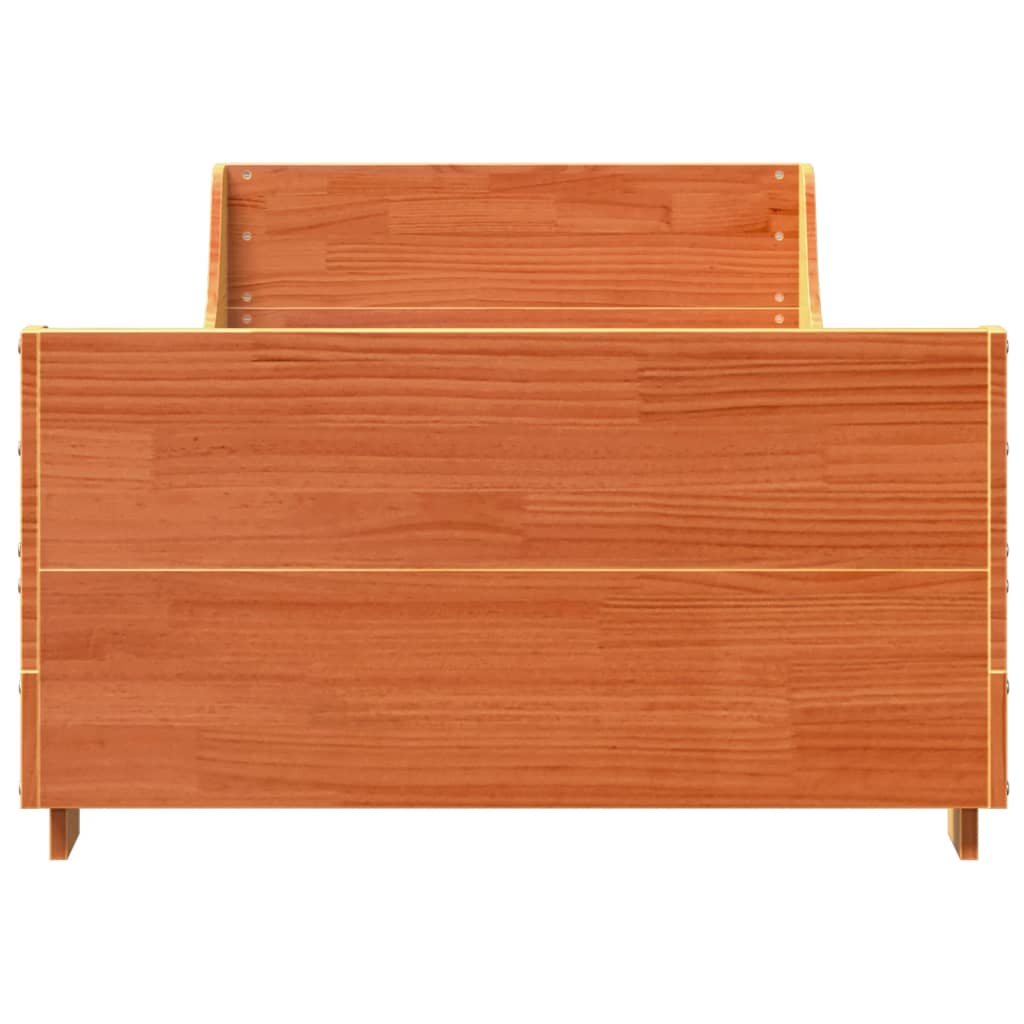 viaszbarna tömör fenyőfa ágy matrac nélkül 90 x 190 cm