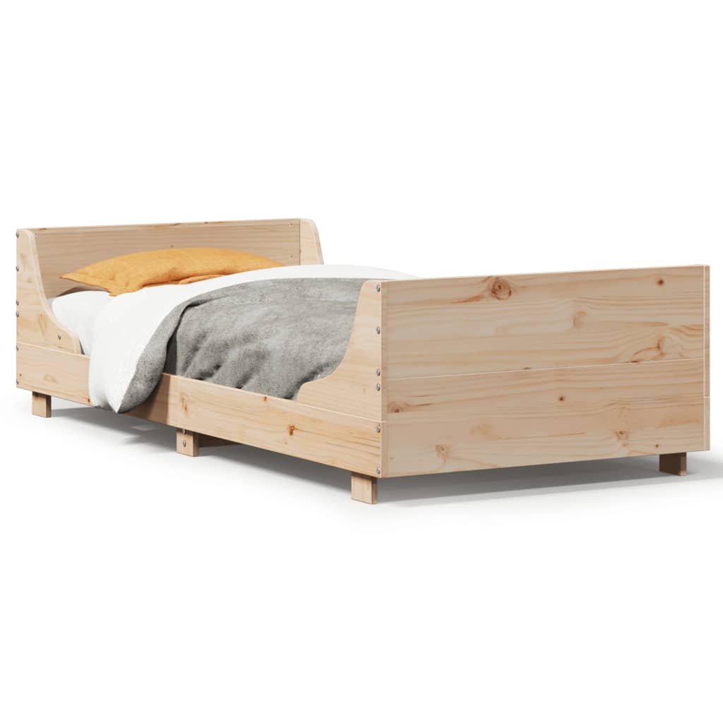 tömör fenyőfa ágy matrac nélkül 75 x 190 cm