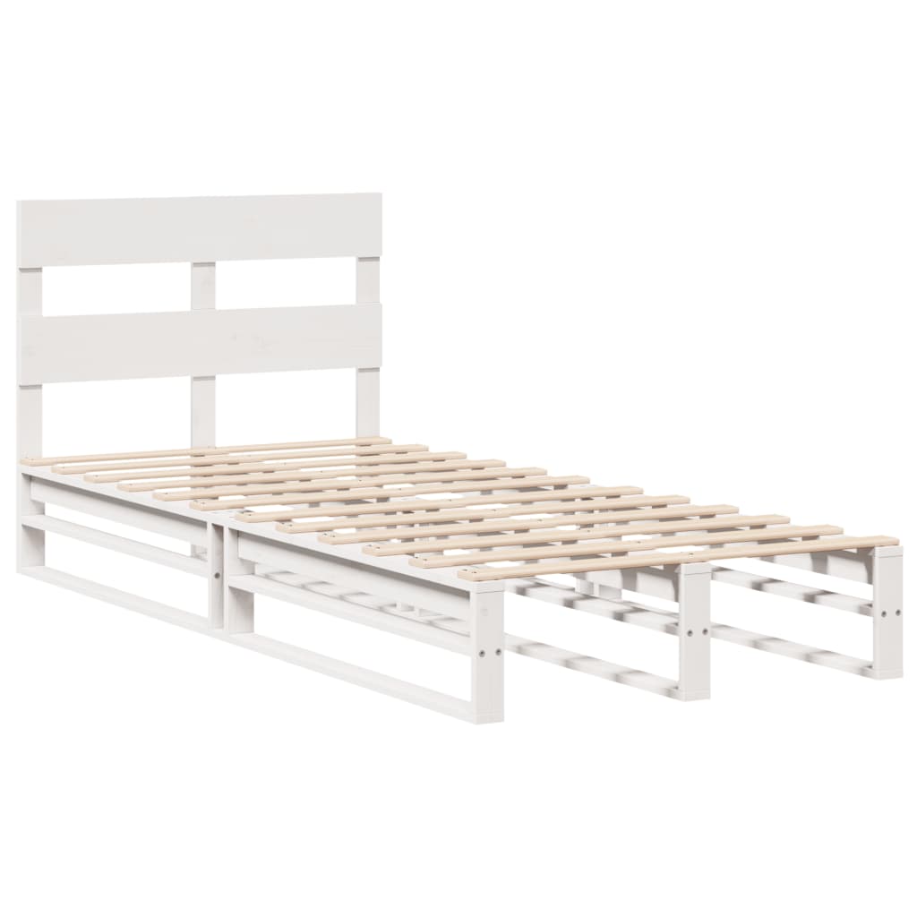 fehér tömör fenyőfa ágy matrac nélkül 90 x 200 cm