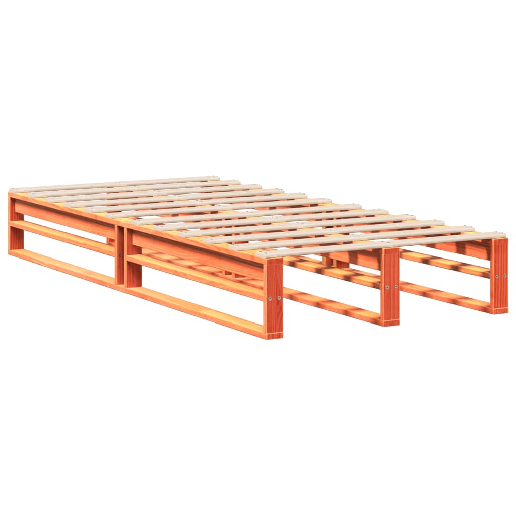 viaszbarna tömör fenyőfa ágy matrac nélkül 90 x 200 cm