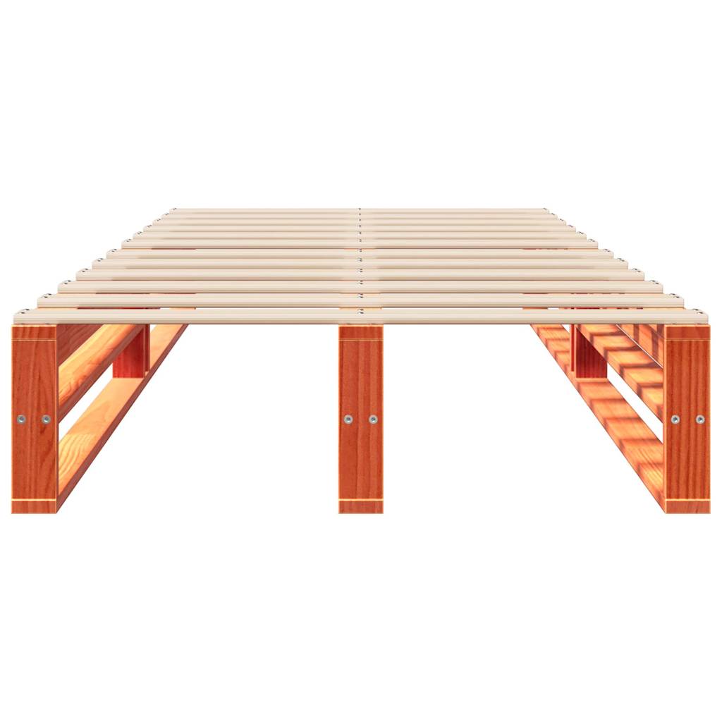 viaszbarna tömör fenyőfa ágy matrac nélkül 100 x 200 cm
