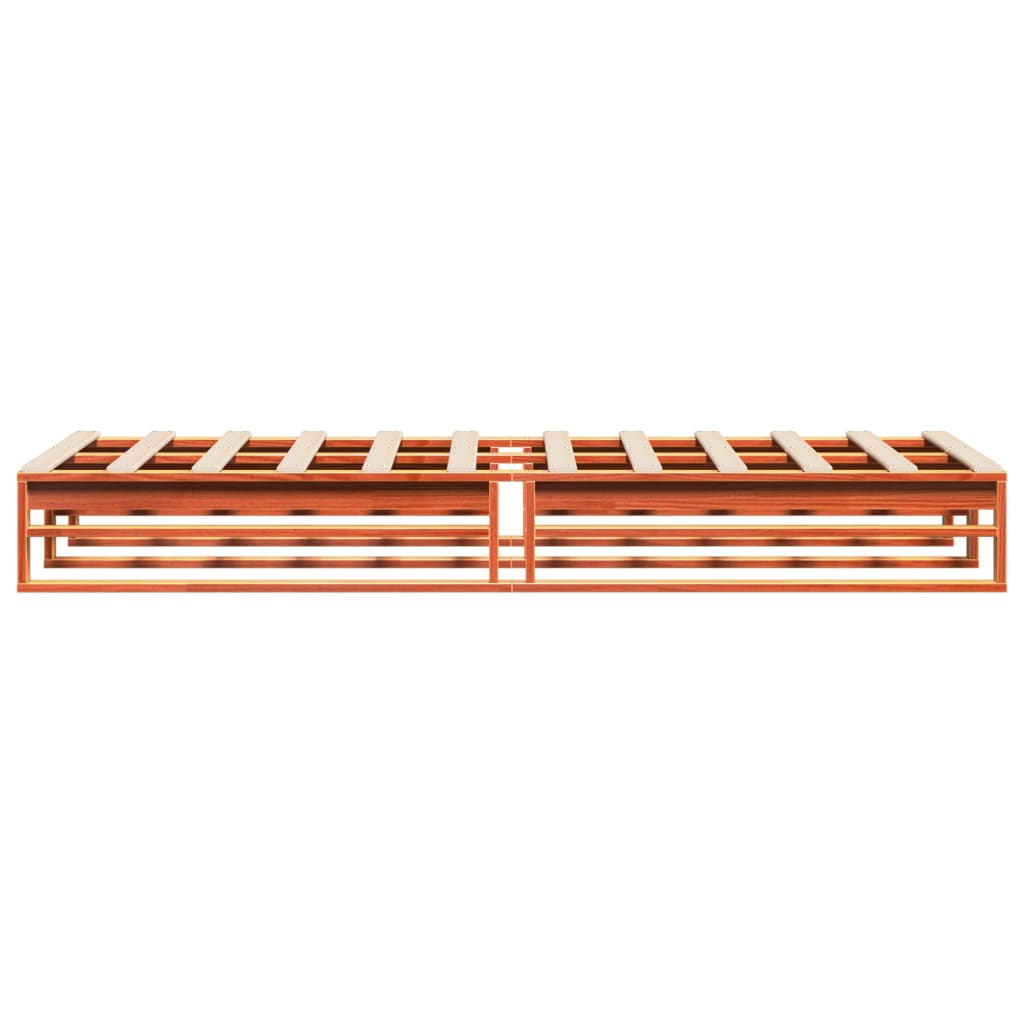 viaszbarna tömör fenyőfa ágy matrac nélkül 100 x 200 cm