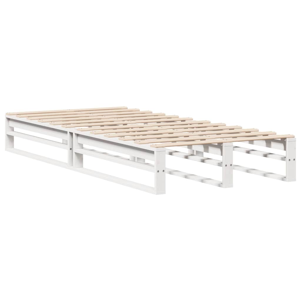 fehér tömör fenyőfa ágy matrac nélkül 75 x 190 cm