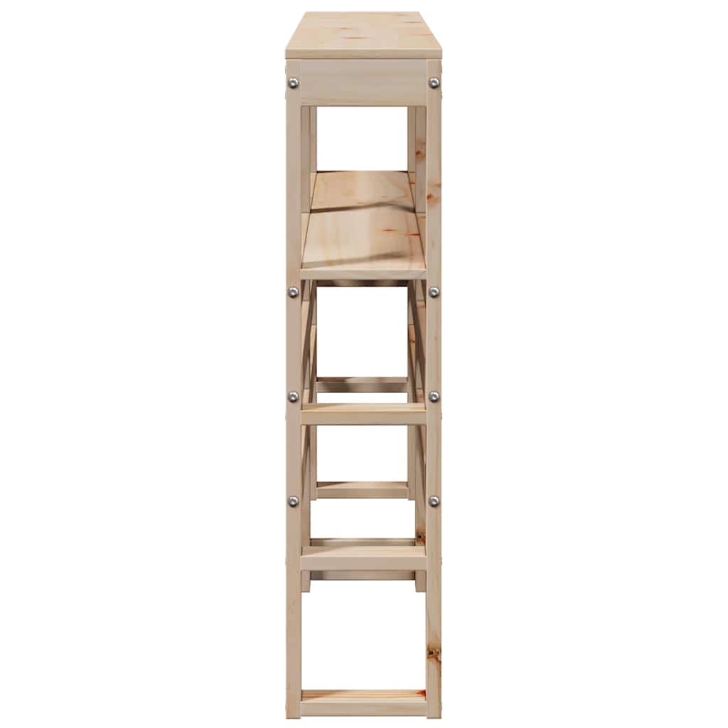 tömör fenyőfa fejtámla polcokkal 150 cm
