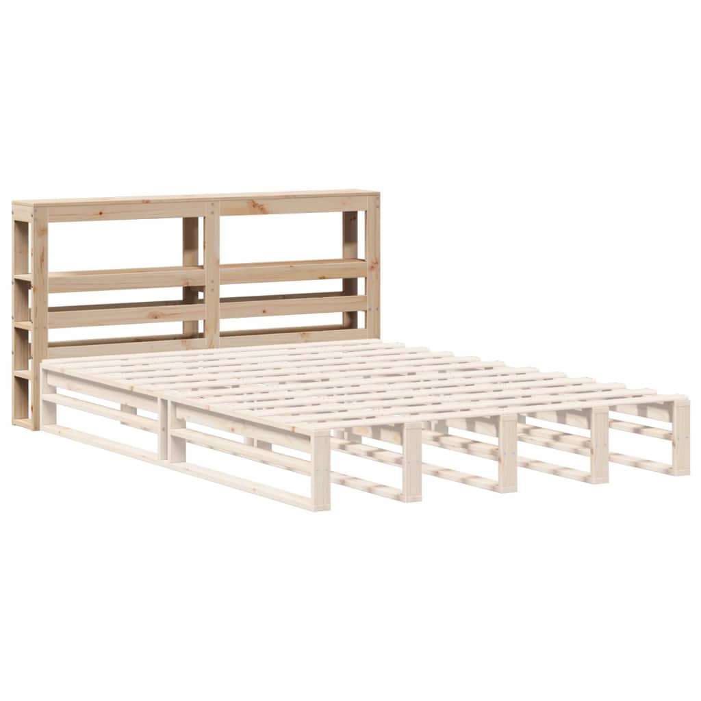 tömör fenyőfa fejtámla polcokkal 140 cm