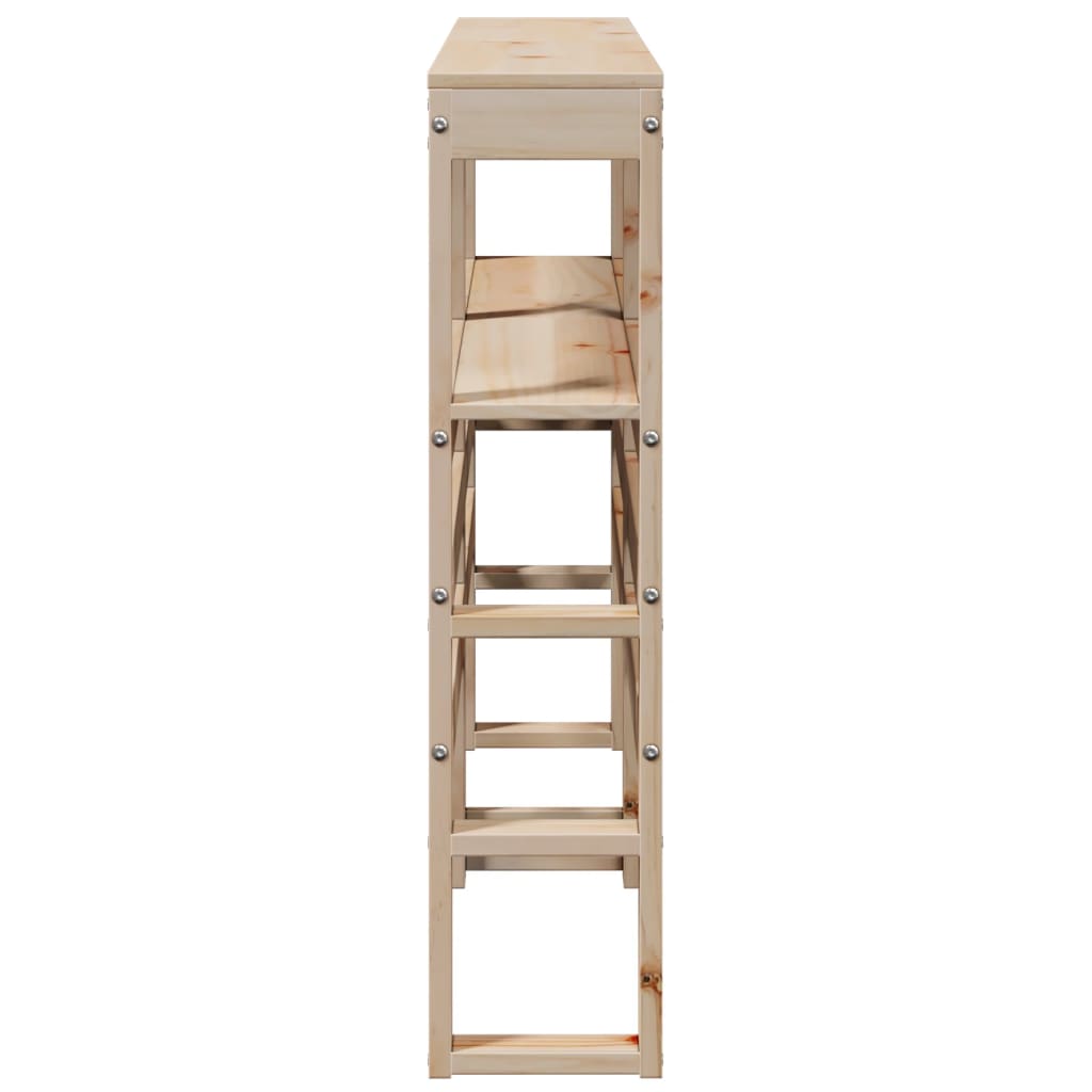 tömör fenyőfa fejtámla polcokkal 140 cm