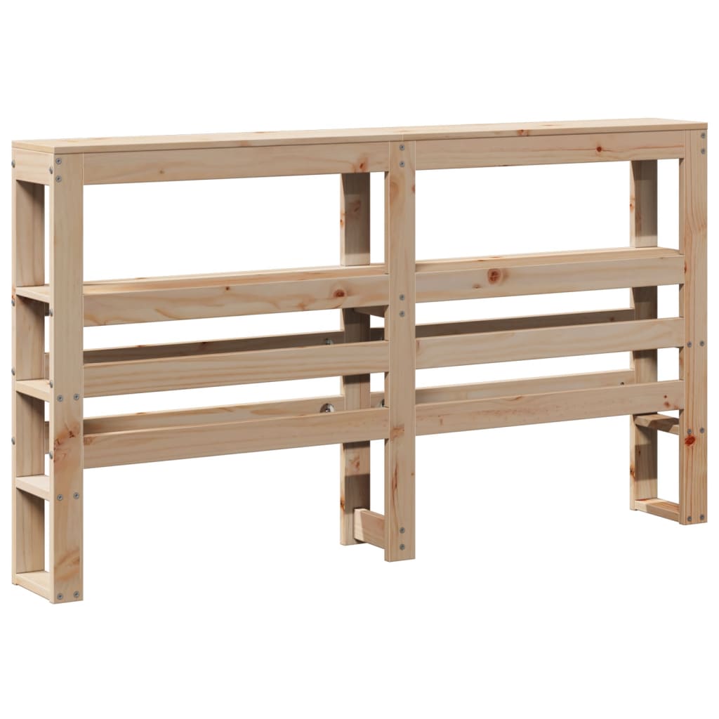 tömör fenyőfa fejtámla polcokkal 140 cm