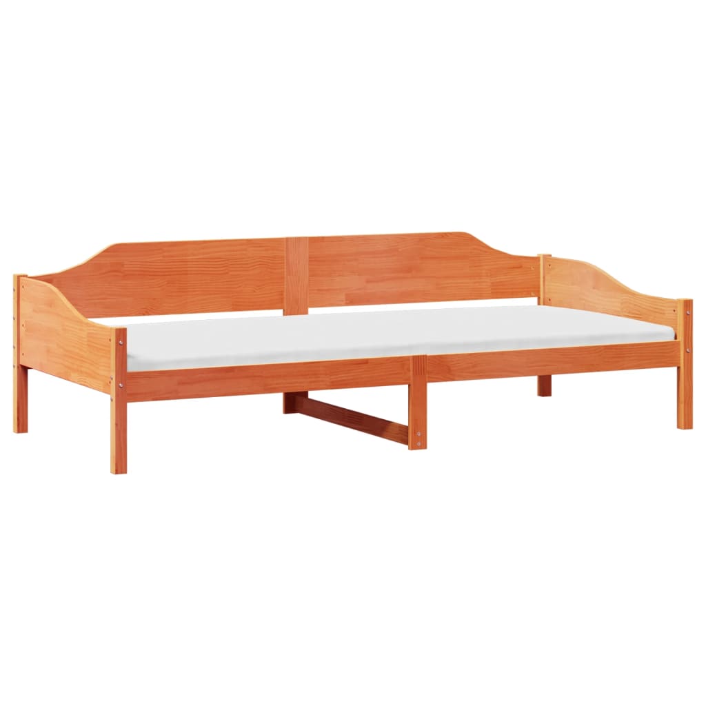 viaszbarna tömör fenyő ágykeret matrac nélkül 80x200 cm