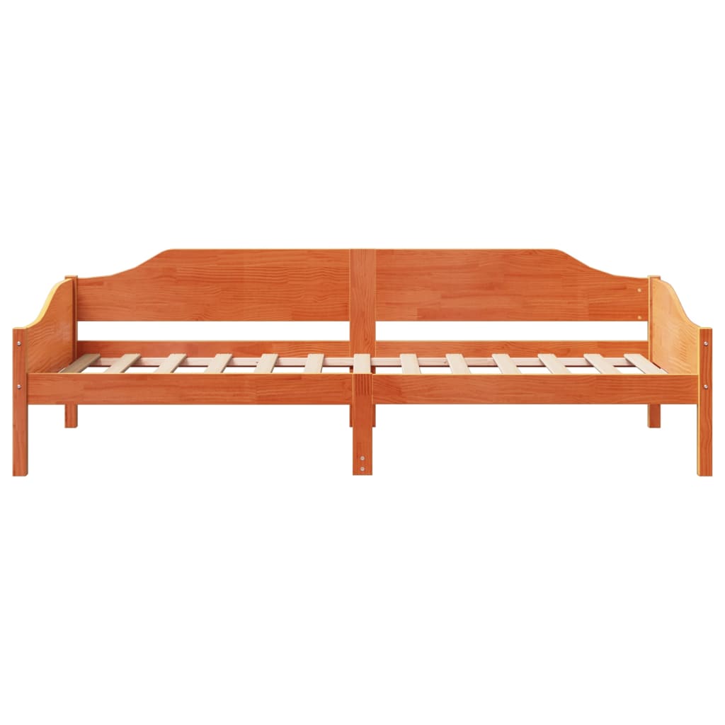 viaszbarna tömör fenyő ágykeret matrac nélkül 80x200 cm