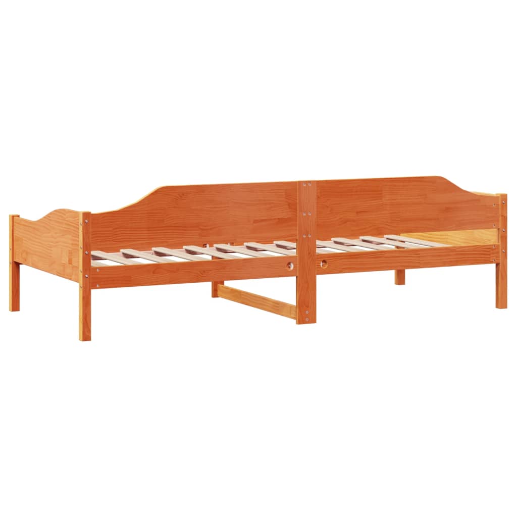 viaszbarna tömör fenyőfa ágy matrac nélkül 90 x 190 cm