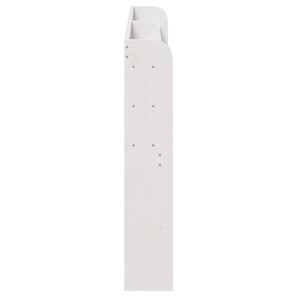 fehér tömör fenyőfa fejtámla polcokkal 120 cm