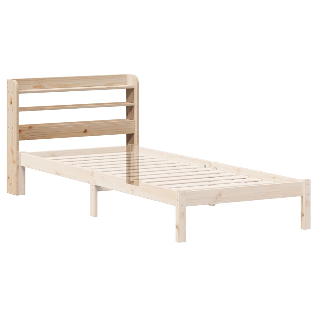 tömör fenyőfa fejtámla polccal 90 cm