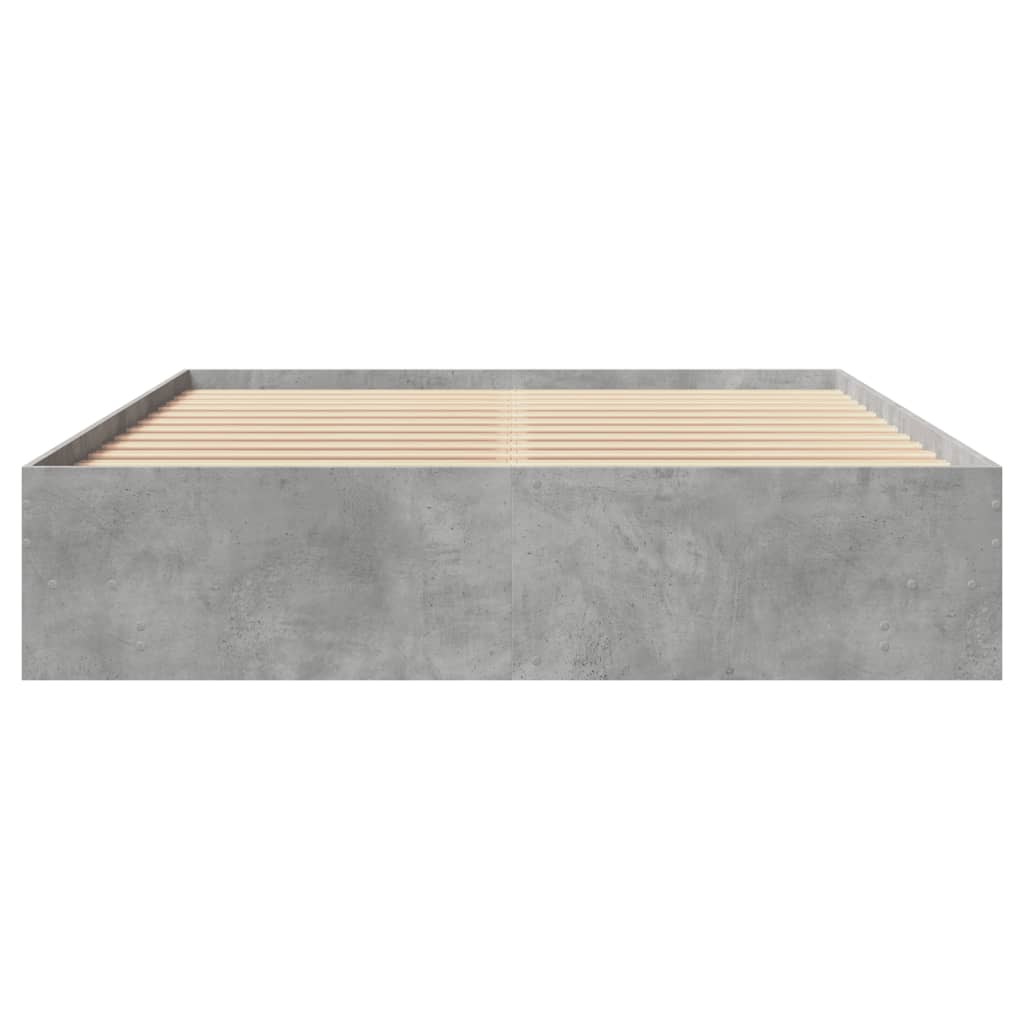 betonszürke szerelt fa ágykeret matrac nélkül 160x200 cm