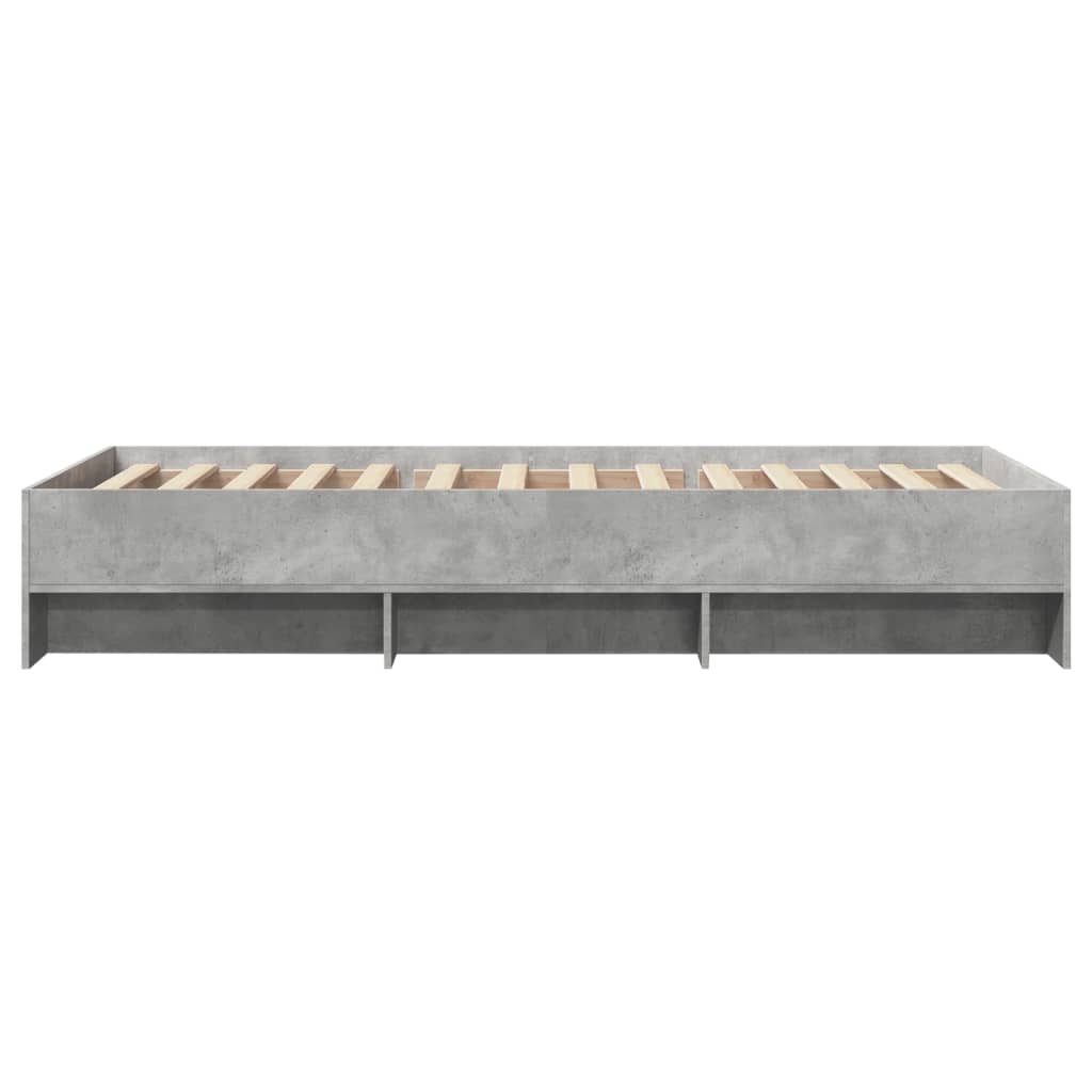 betonszürke szerelt fa ágykeret 100 x 200 cm