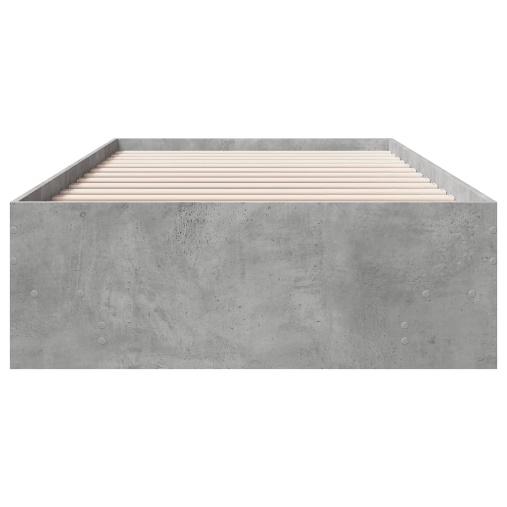 betonszürke szerelt fa ágykeret 90 x 200 cm