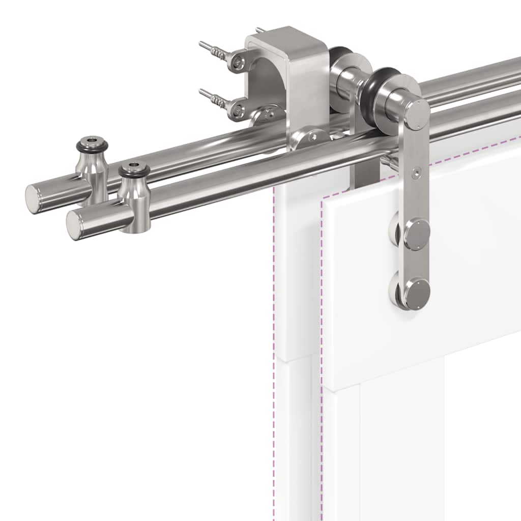 ezüstszínű rozsdamentes acél tolóajtó fémszerelék készlet 400cm