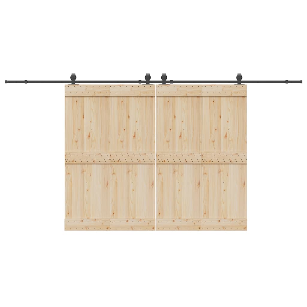 fekete acél tolóajtó fémszerelék készlet 427 cm