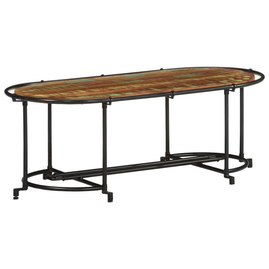 tömör újrahasznosított fa dohányzóasztal 110 x 55 x 40 cm
