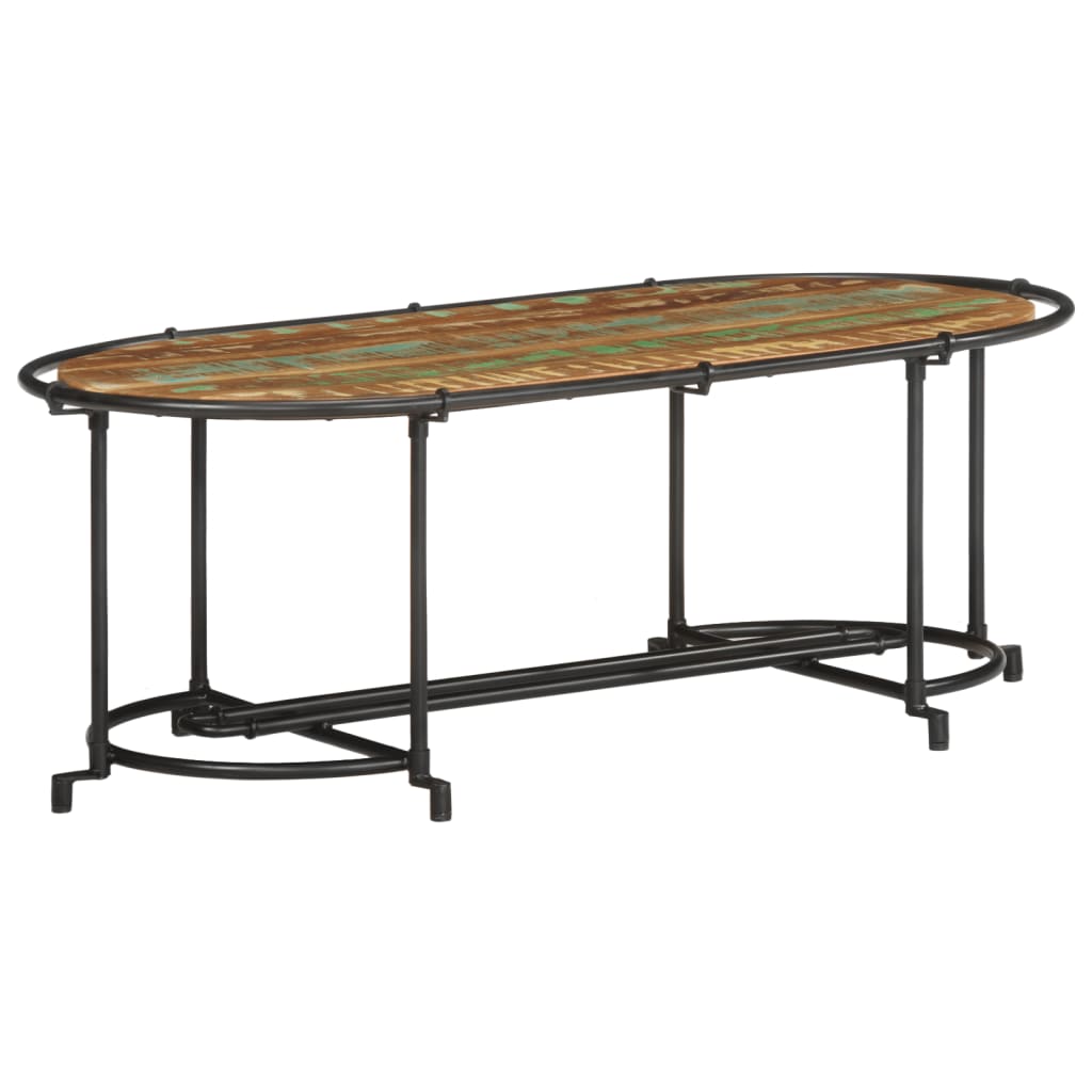 tömör újrahasznosított fa dohányzóasztal 110 x 55 x 40 cm