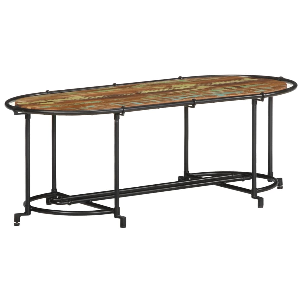 tömör újrahasznosított fa dohányzóasztal 110 x 55 x 40 cm