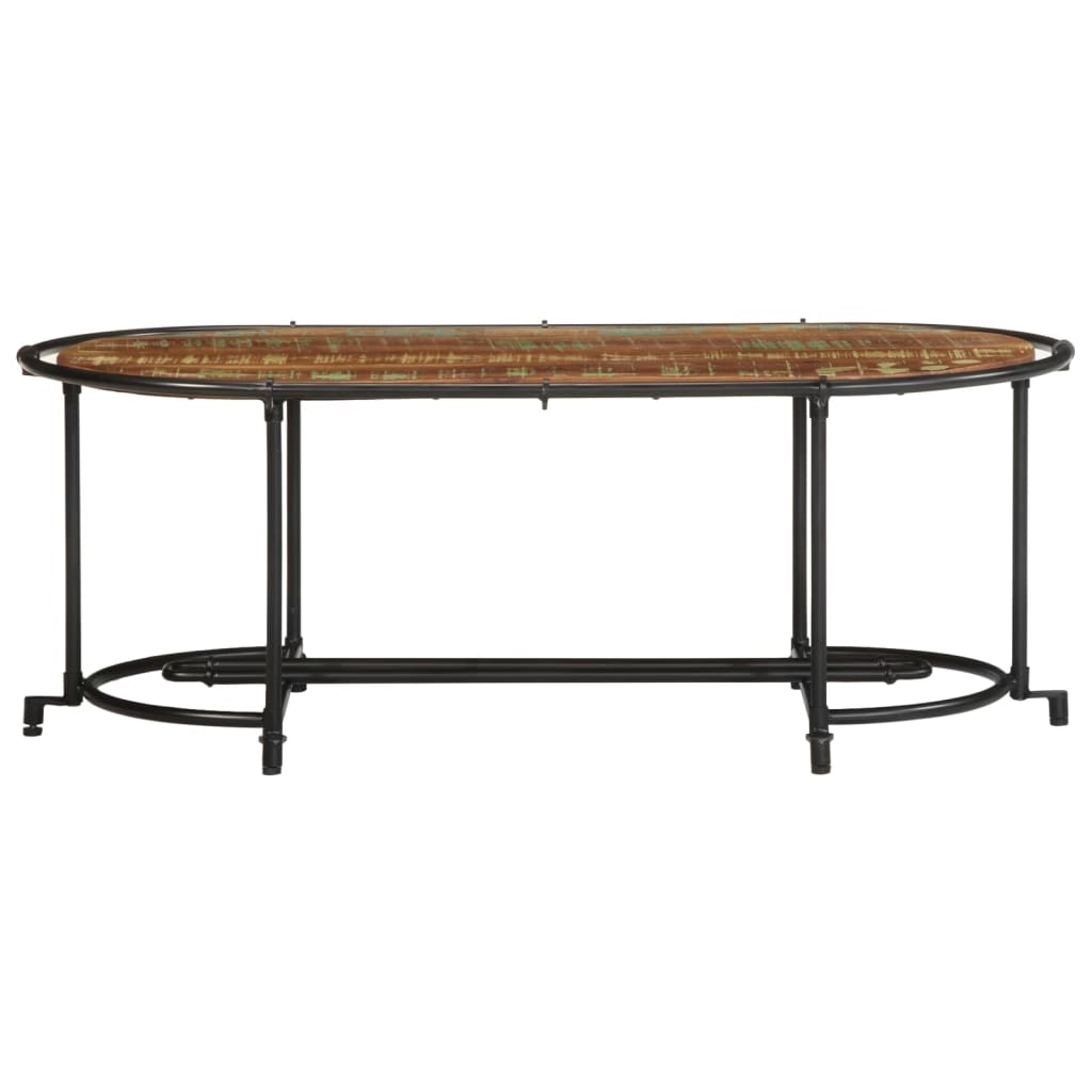 tömör újrahasznosított fa dohányzóasztal 110 x 55 x 40 cm