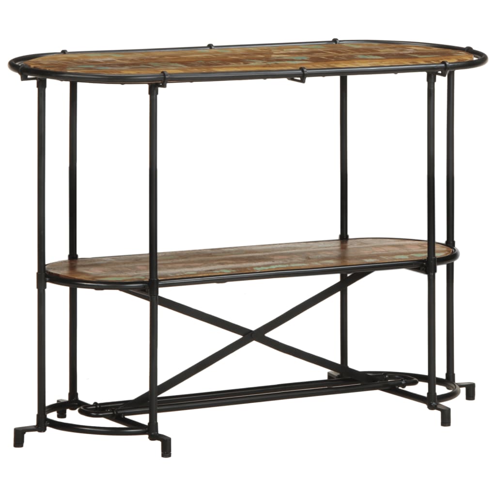 tömör újrahasznosított fa konzolasztal 110 x 42 x 76 cm