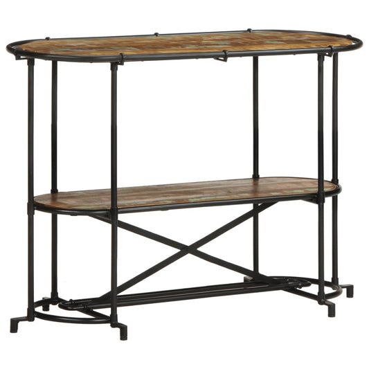 tömör újrahasznosított fa konzolasztal 110 x 42 x 76 cm