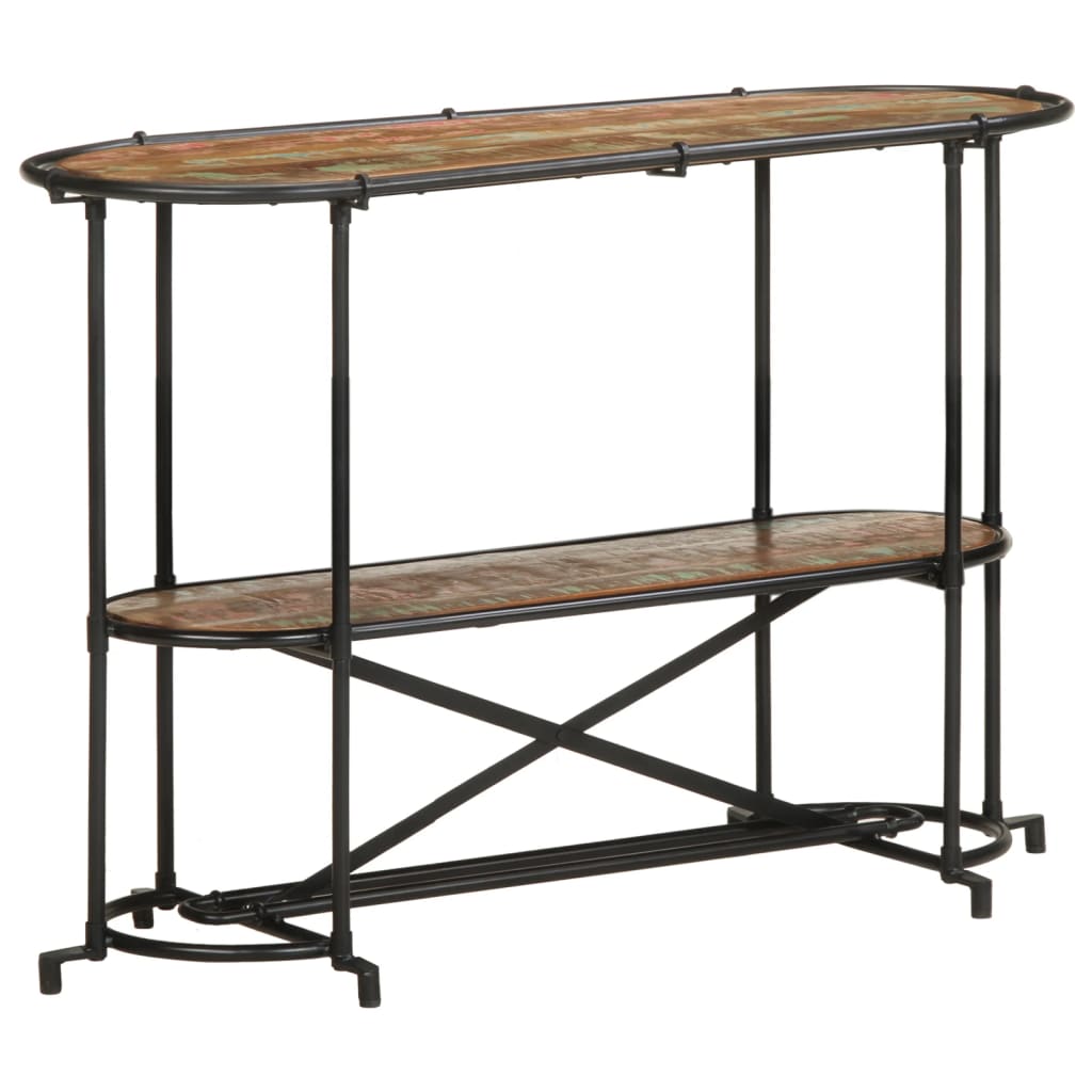 tömör újrahasznosított fa konzolasztal 110 x 42 x 76 cm