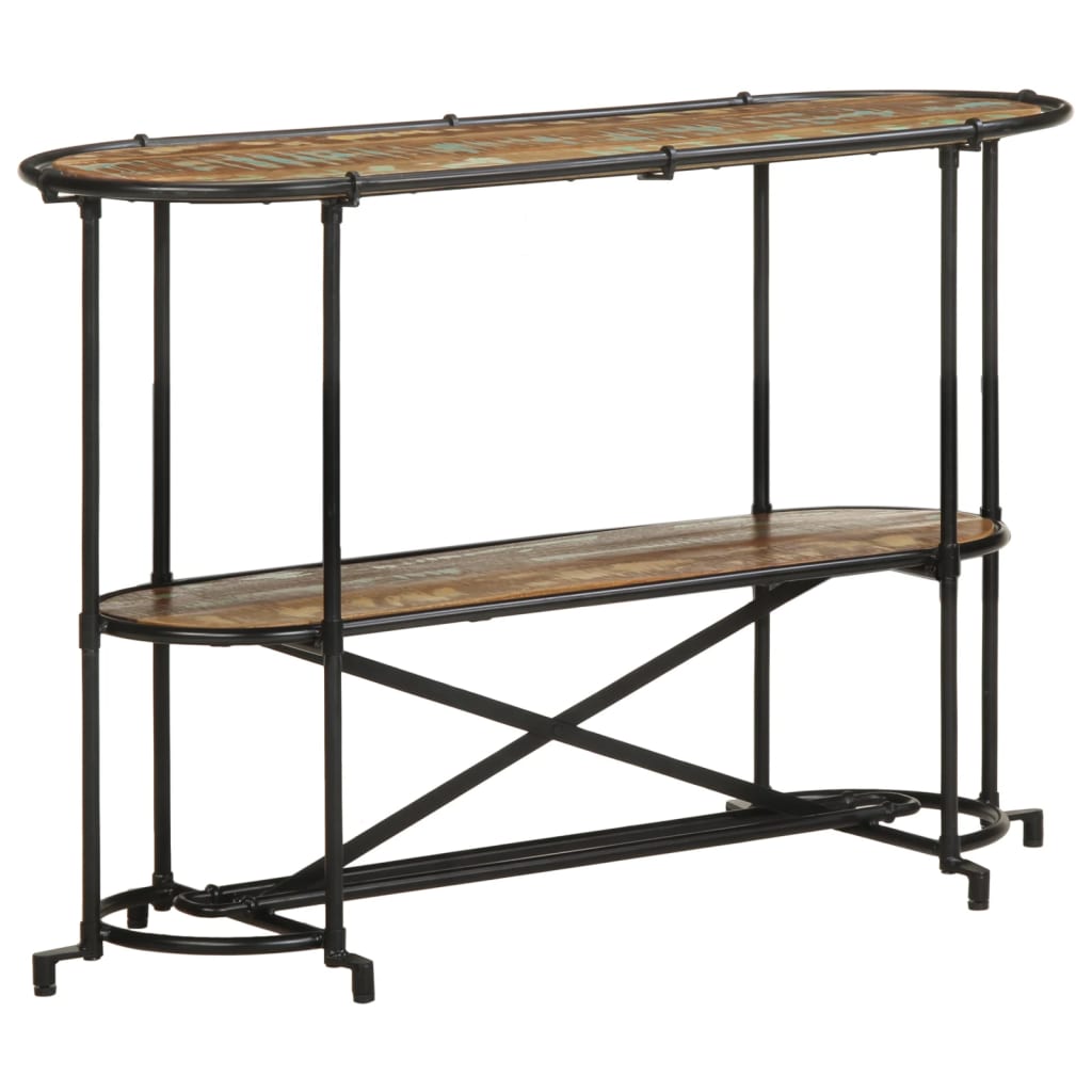 tömör újrahasznosított fa konzolasztal 110 x 42 x 76 cm