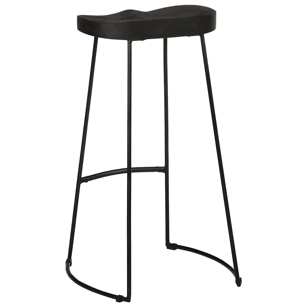Bárszékek 2 db Fekete 45x40x78 cm tömör fa Mango