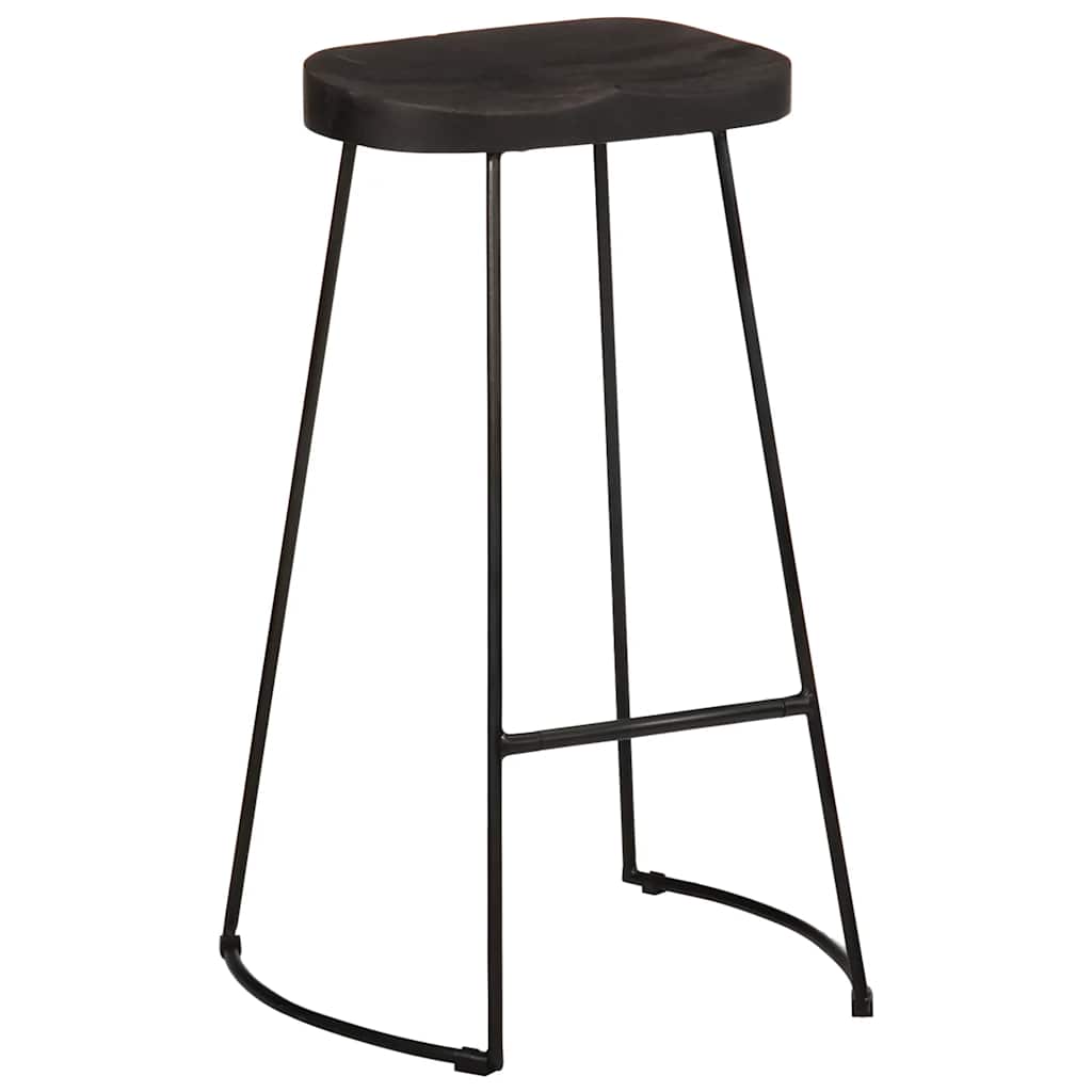 Bárszékek 2 db Fekete 45x40x78 cm tömör fa Mango