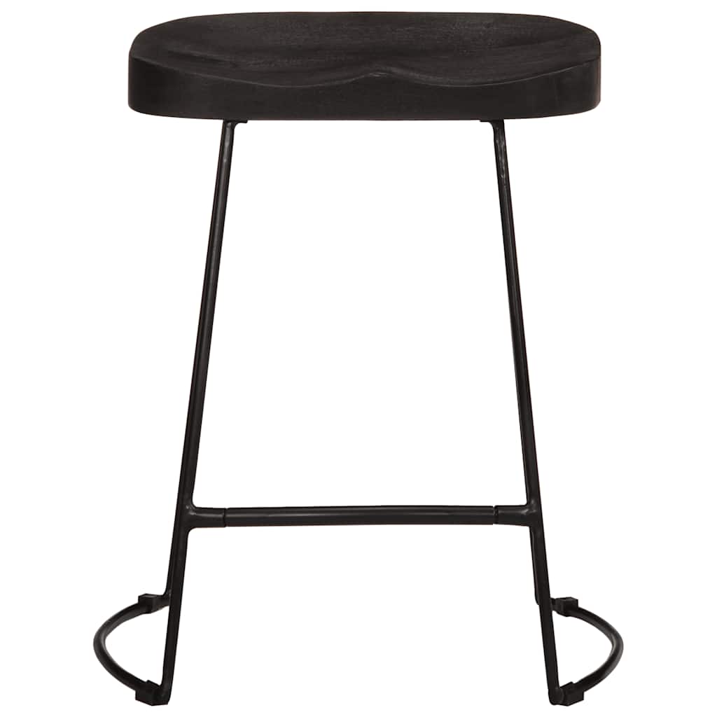 bárszékek 2 db Fekete 46x38x52 cm tömör fa Mango