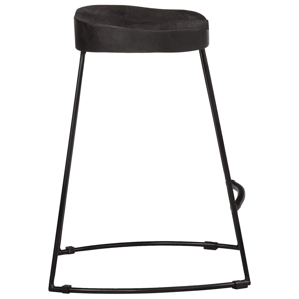 bárszékek 2 db Fekete 46x38x52 cm tömör fa Mango